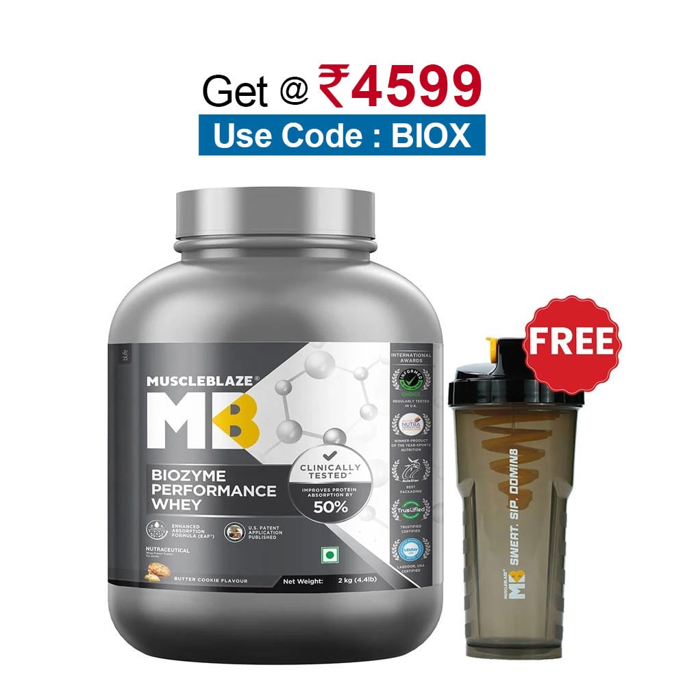 MuscleBlaze Biozyme Performance Whey,  4.4 lb  Butter Cookie 