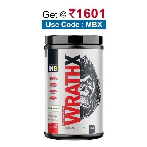 MuscleBlaze Pre Workout WrathX,  1.12 lb  Fruit Fury 