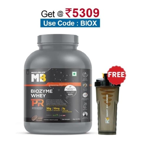 MuscleBlaze Biozyme Whey PR,  4.4 lb  Cookies & Cream 