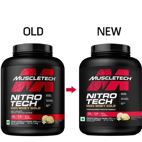 1 - MuscleTech Nitrotech 100% Whey Gold,  4 lb  French Vanilla Cream 