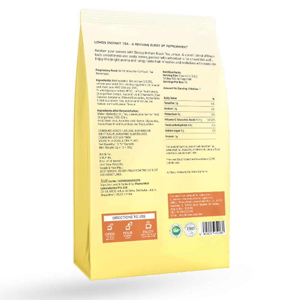 2 - BIOSAP Lemon Tea,  Natural  15 sachets/pack 