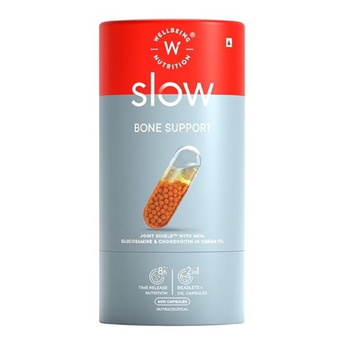 1 - Wellbeing Nutrition Slow Bone Support,  60 capsules  Unflavoured (Joint Shield with MSM, Glucosamine & Chondroitin in Omega Oil) 