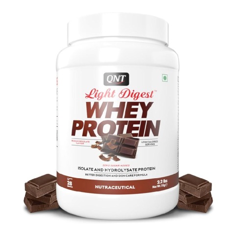 1 - QNT Light Digest Whey Protein,  2.2 lb  Belgian Chocolate 