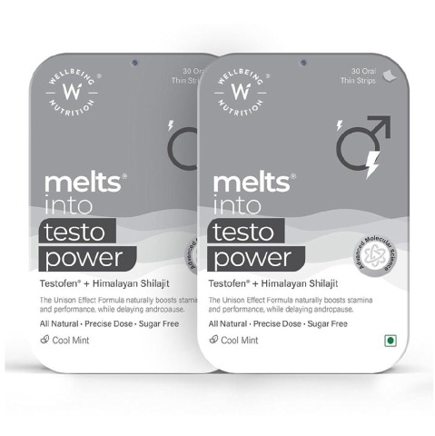 1 - Wellbeing Nutrition Melts Testo Power flavour Cool Mint (Pack of 2), 30 Piece(s)/Pack