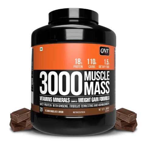 3 - QNT Muscle Mass 3000,  6.6 lb  Belgian Chocolate 