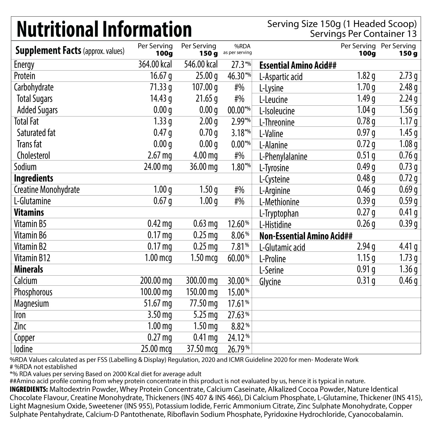 1 - QNT Massive Mass,  4.4 lb  Irish Chocolate 