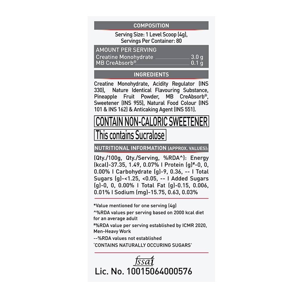 6 - MuscleBlaze Creatine Monohydrate CreAMP, Citrus Blast 0.70 lb