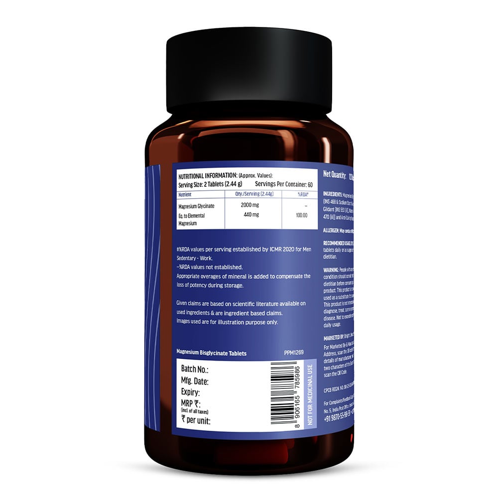 12 - HealthKart HK Vitals Magnesium Glycinate,  Unflavoured - Men  120 tablet(s)