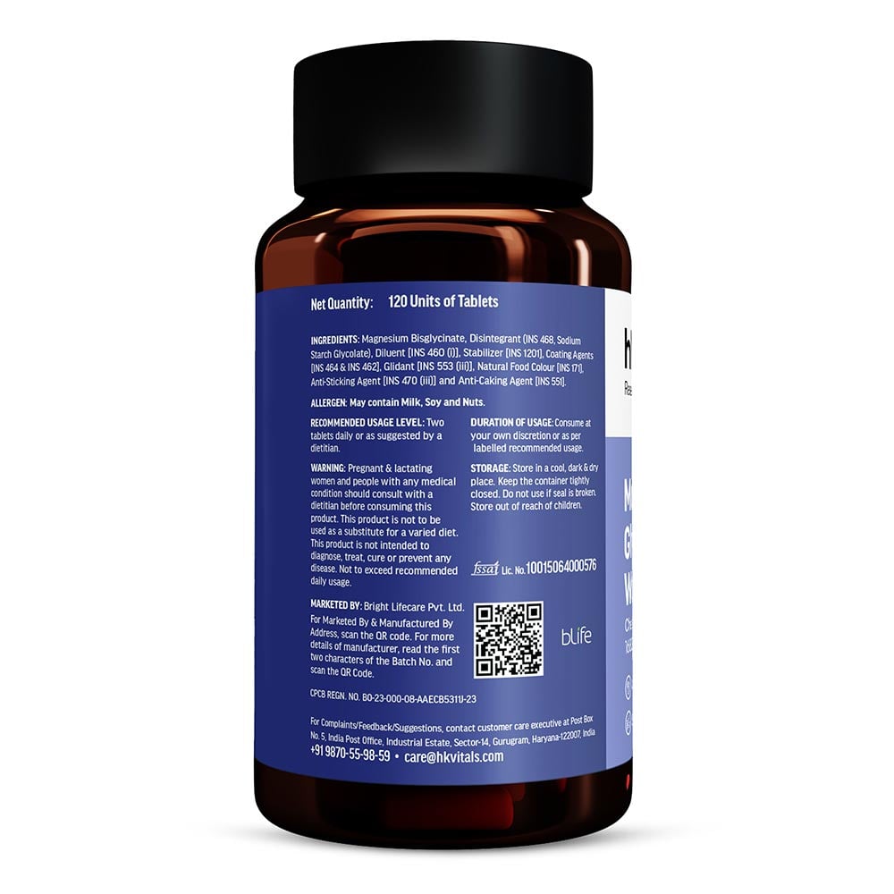 11 - HealthKart HK Vitals Magnesium Glycinate,  Unflavoured - Women  120 tablet(s)