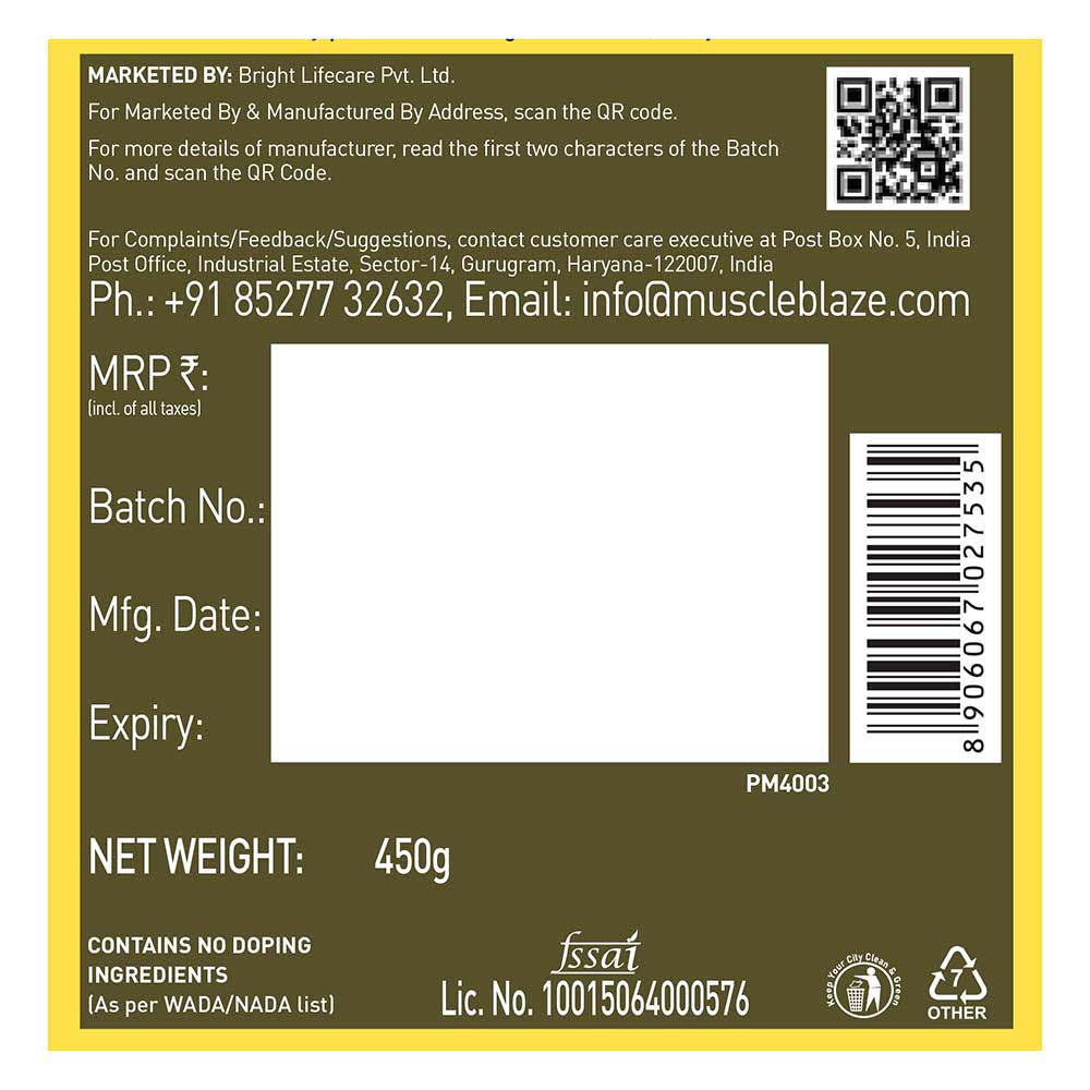 1 - MuscleBlaze BCAA Gold 8:1:1, 0.99 lb 30 Servings Green Apple