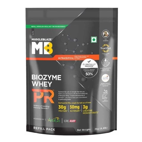 2 - MuscleBlaze Biozyme Whey PR,  4.4 lb  Refill Pouch Molten Chocolate Cake 