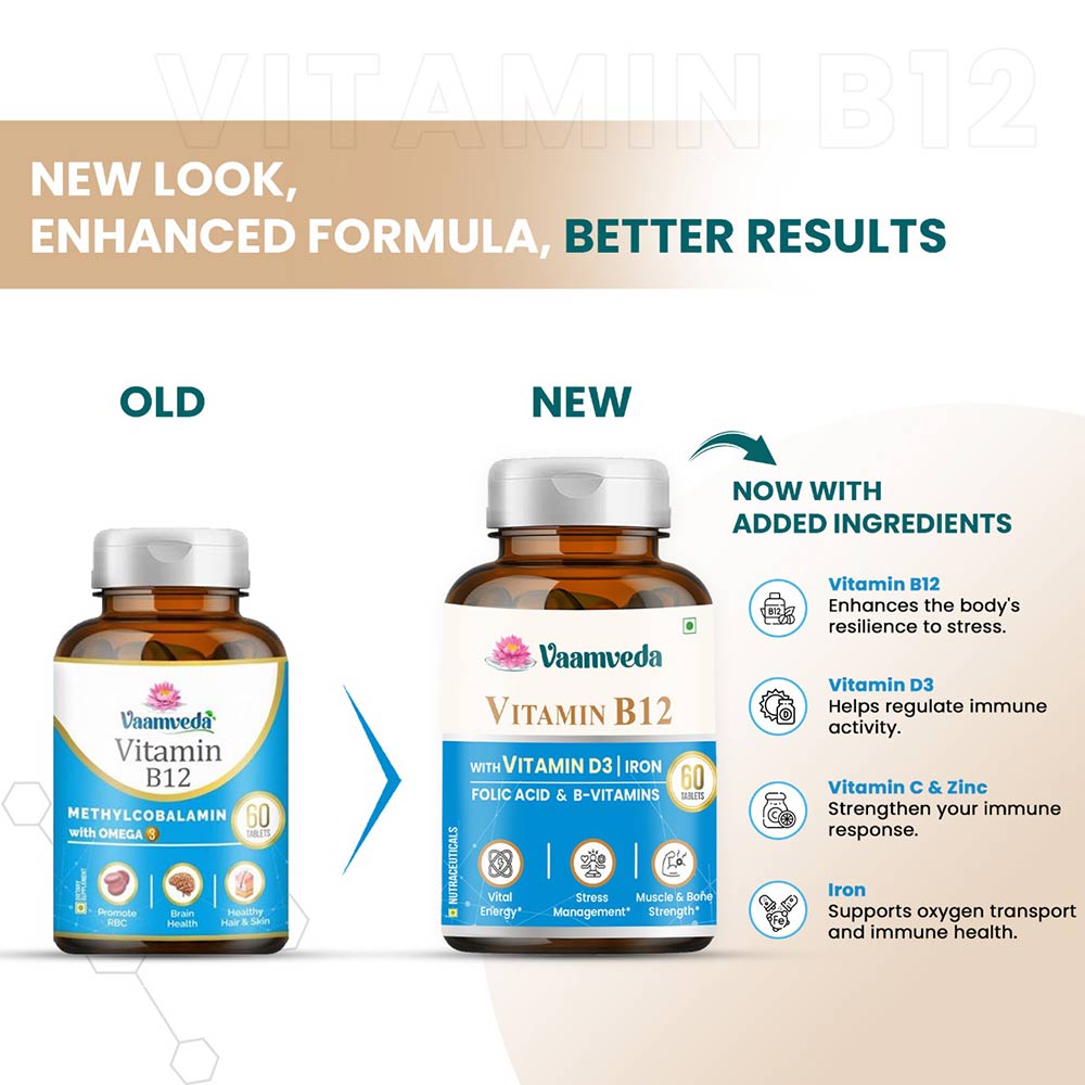 5 - Vaamveda Vitamin B12,  60 tablet(s)  Methylcobalamin Methyl Supplements (Pack of 3) 