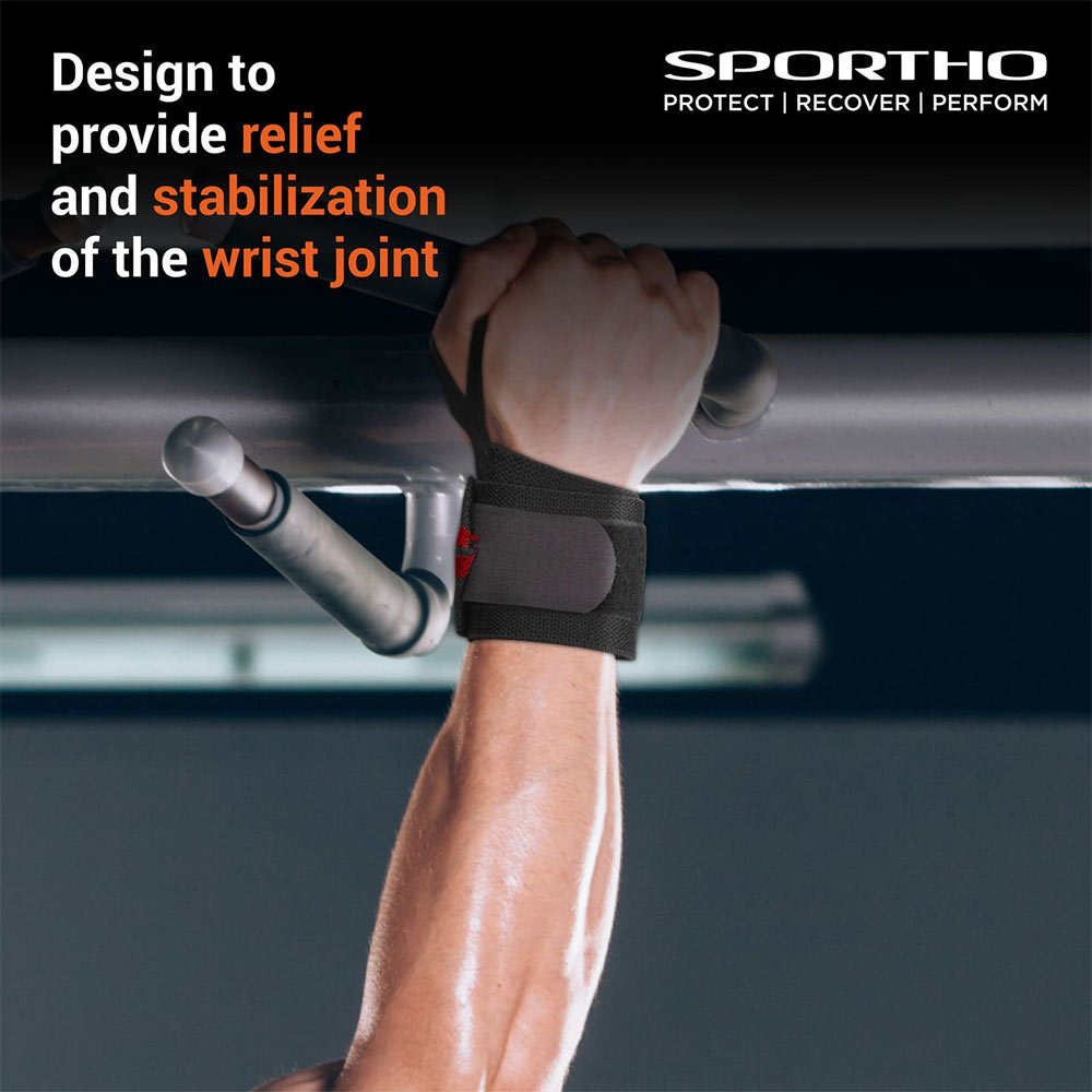 3 - Nivia Wrist Support with Thumb Loop & Adjustable Velcro Strap,  Black/Red  Medium 