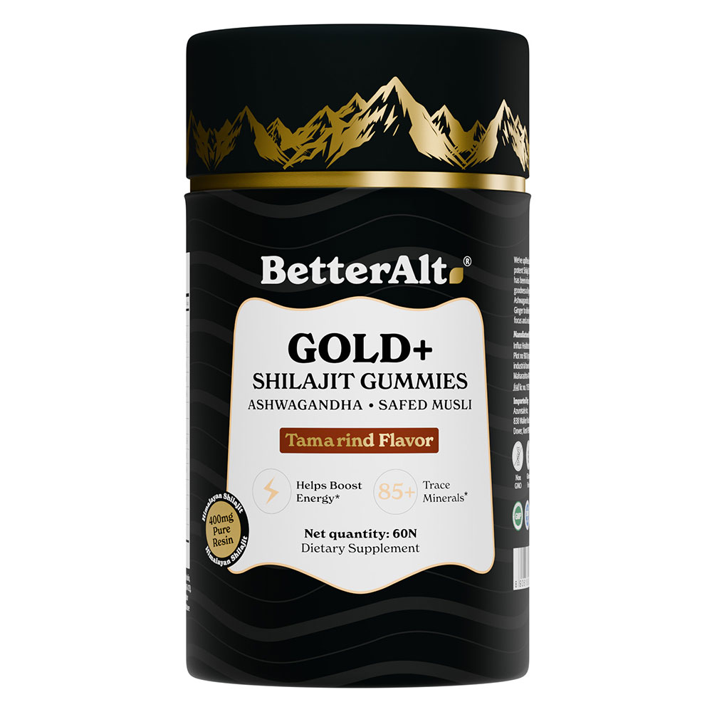 BetterAlt Gold+ Shilajit flavour Taramind, 60 gummies