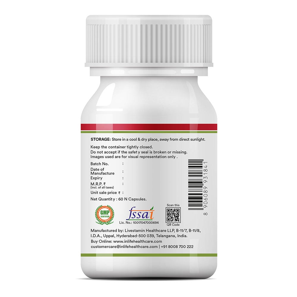 10 - INLIFE Cranberry D Mannose Hibiscus,  60 capsules 