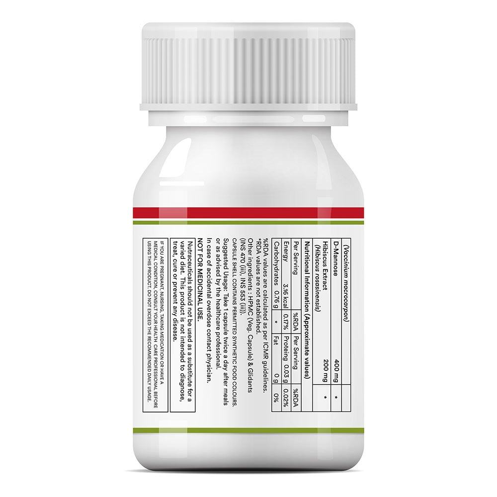 9 - INLIFE Cranberry D Mannose Hibiscus,  60 capsules 