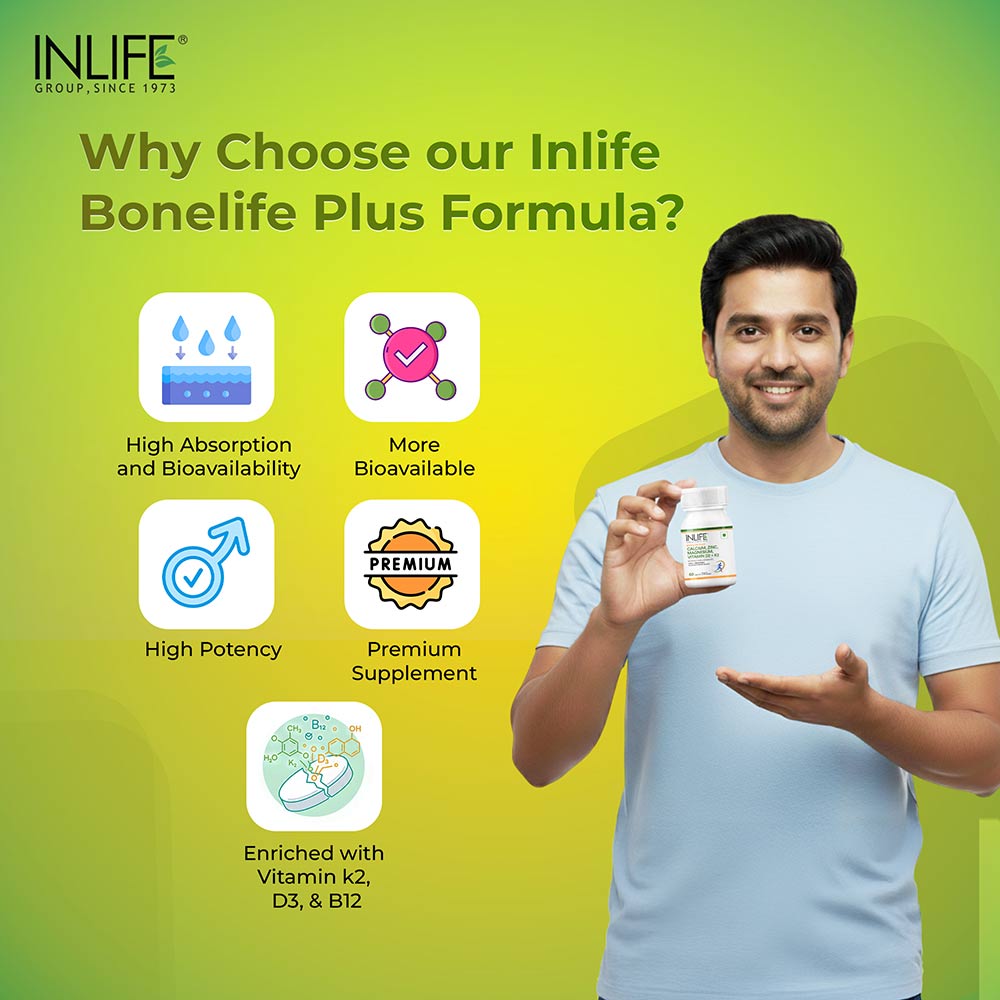 9 - INLIFE Calcium Zinc Magnesium Vitamin D+K2,  60 tablet(s)  Unflavoured 