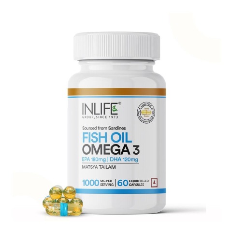1 - INLIFE Fish Oil Omega 3 (1000 mg),  60 capsules 