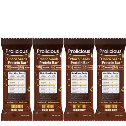 1 - Prolicious Protein Bar, 4 bar(s) Choco Seeds