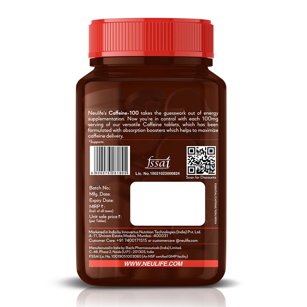 2 - Neulife Caffeine 100mg,  100 tablet(s)  Unflavoured 