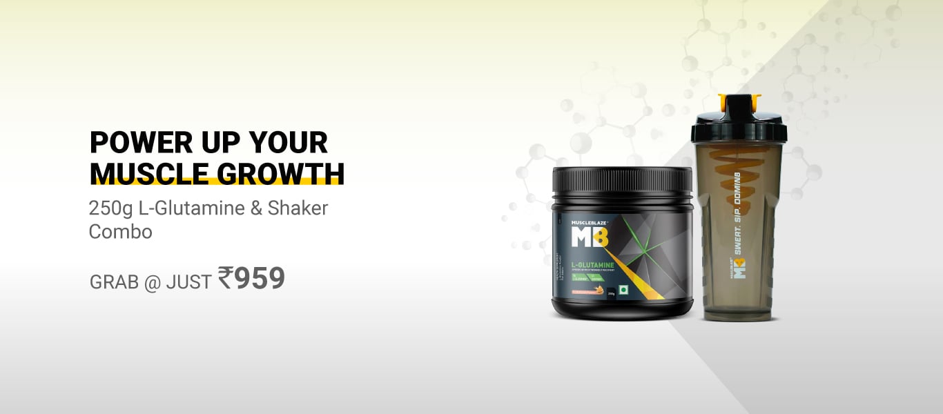 L-Glutamine 250g Fruit Punch & Shaker Combo @ 959