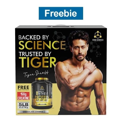 One Science 100% Premium Whey Protein,  5 lb  Chocolate Charge - with Free 150g Creatine 