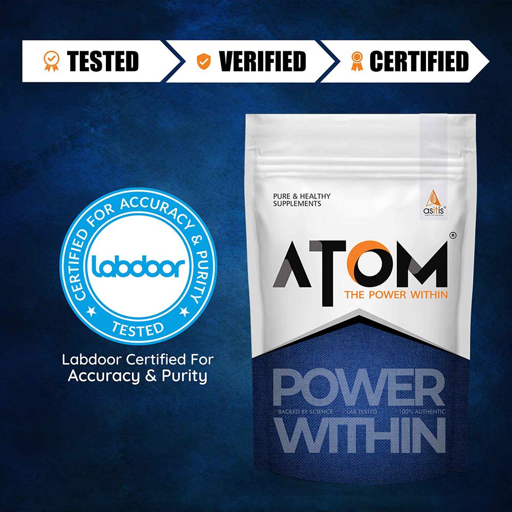 1 - AS-IT-IS Nutrition ATOM PWR Whey Protein,  2.2 lb  Kesar Kulfi 