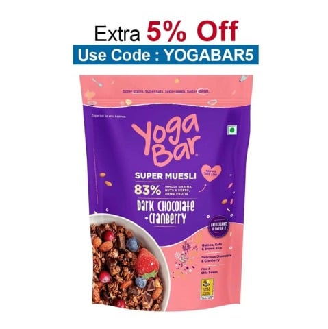 Yogabar Wholegrain Breakfast Muesli,  0.700 kg  Dark Chocolate and Cranberry 
