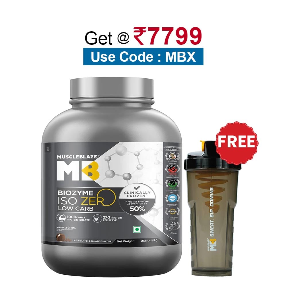MuscleBlaze Biozyme Iso-Zero, 4.4 lb Low Carb Ice Cream Chocolate