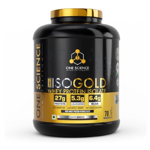 1 - One Science 100% Iso Gold Whey Protein Isolate,  5 lb  Cafe Mocha 