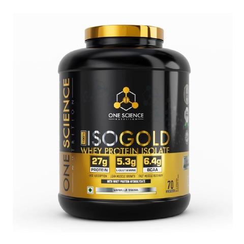 1 - One Science 100% Iso Gold Whey Protein Isolate,  5 lb  Vanilla Swirl 