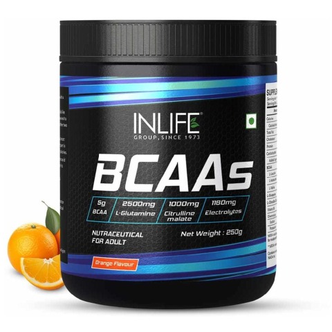 1 - INLIFE BCAAs,  0.55 lb  22 Servings  Orange 