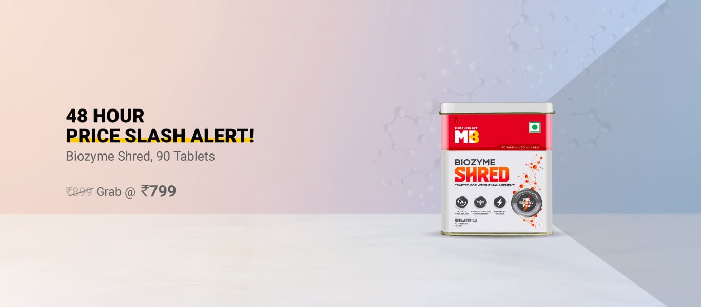 48 Hour Price Slash: MuscleBlaze Biozyme Shred 90 tablet(s) @ 799