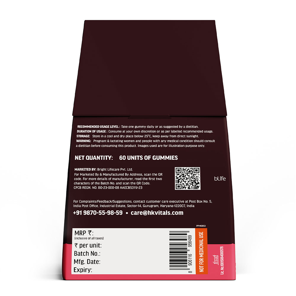 10 - HealthKart HK Vitals Hair Strength&nbsp;Biotin Gummies,  60 gummies  Strawberry