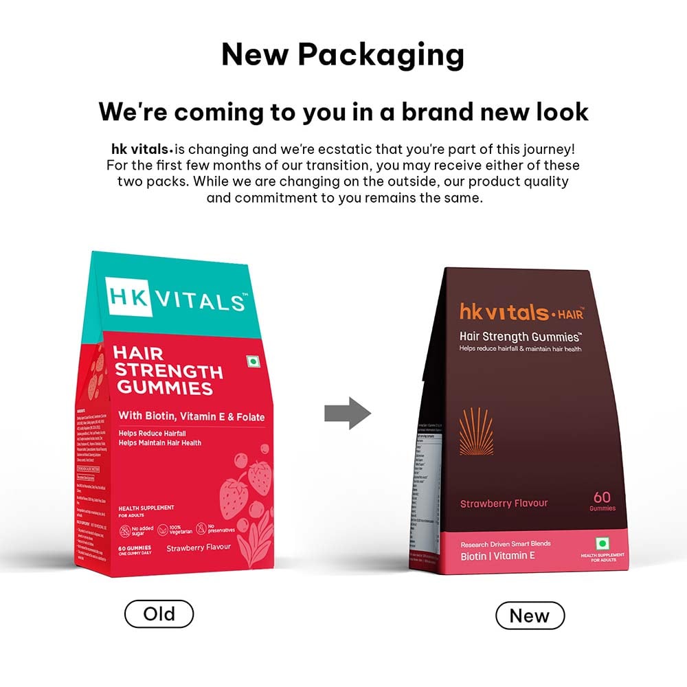 8 - HealthKart HK Vitals Hair Strength&nbsp;Biotin Gummies,  60 gummies  Strawberry