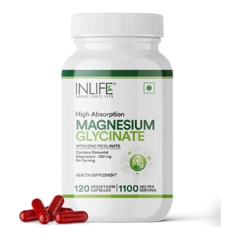 1 - INLIFE Magnesium Glycinate with Zinc Picolinate,  Unflavoured  120 capsules 