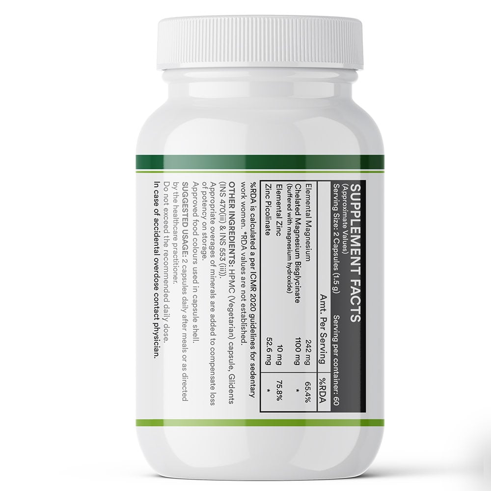 6 - INLIFE Magnesium Glycinate with Zinc Picolinate,  Unflavoured  120 capsules 