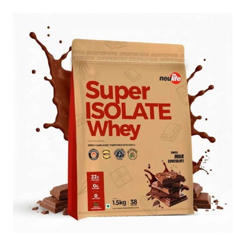 1 - Neulife Super Isolate Whey,  3.3 lb  Swiss Milk Chocolate 