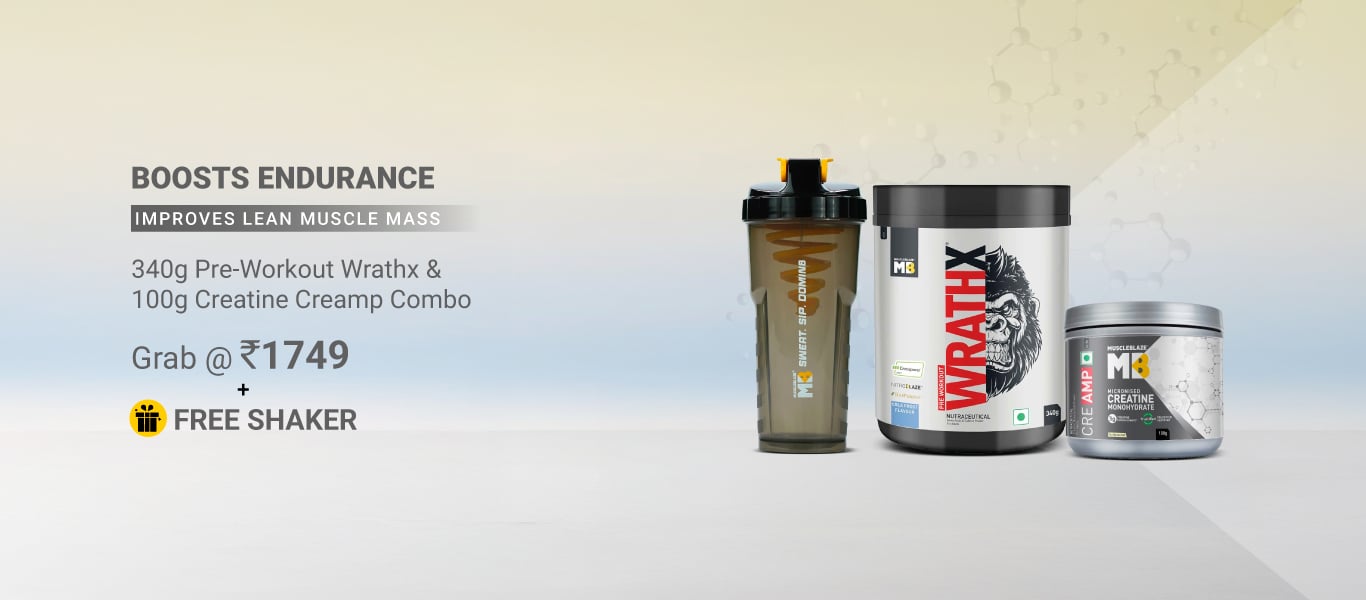 340 Pre Workout WrathX and 100g Creatine Combos @ 1749 + Free Shaker