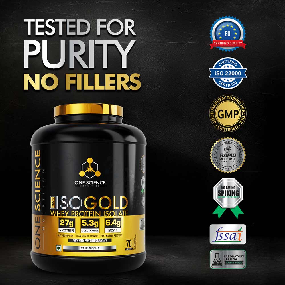 1 - One Science 100% Iso Gold Whey Protein Isolate,  5 lb  Cafe Mocha 