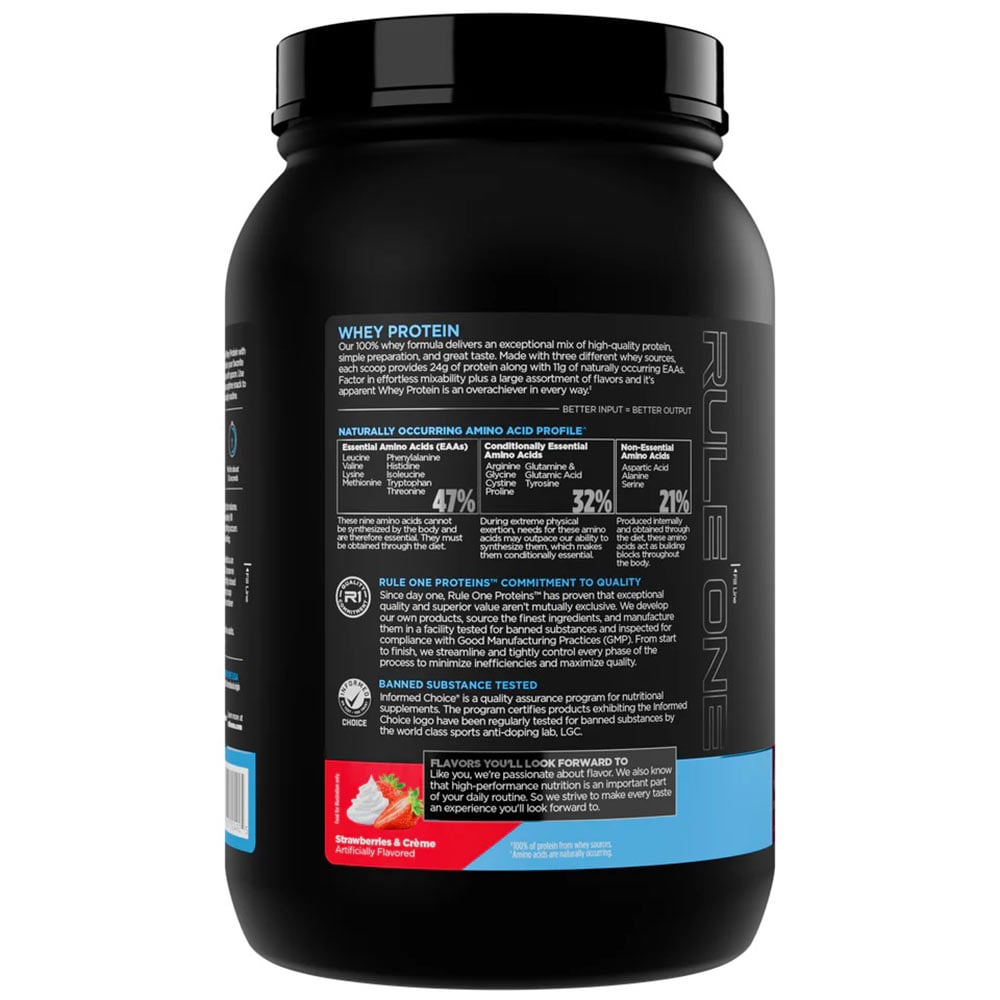 4 - Rule One 100% Whey Protein,  1.99 lb  Strawberries & Creme 
