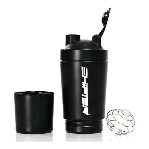 1 - Shifter Stainless Steel Shaker Bottle with Compartment,  Black  590 ml 