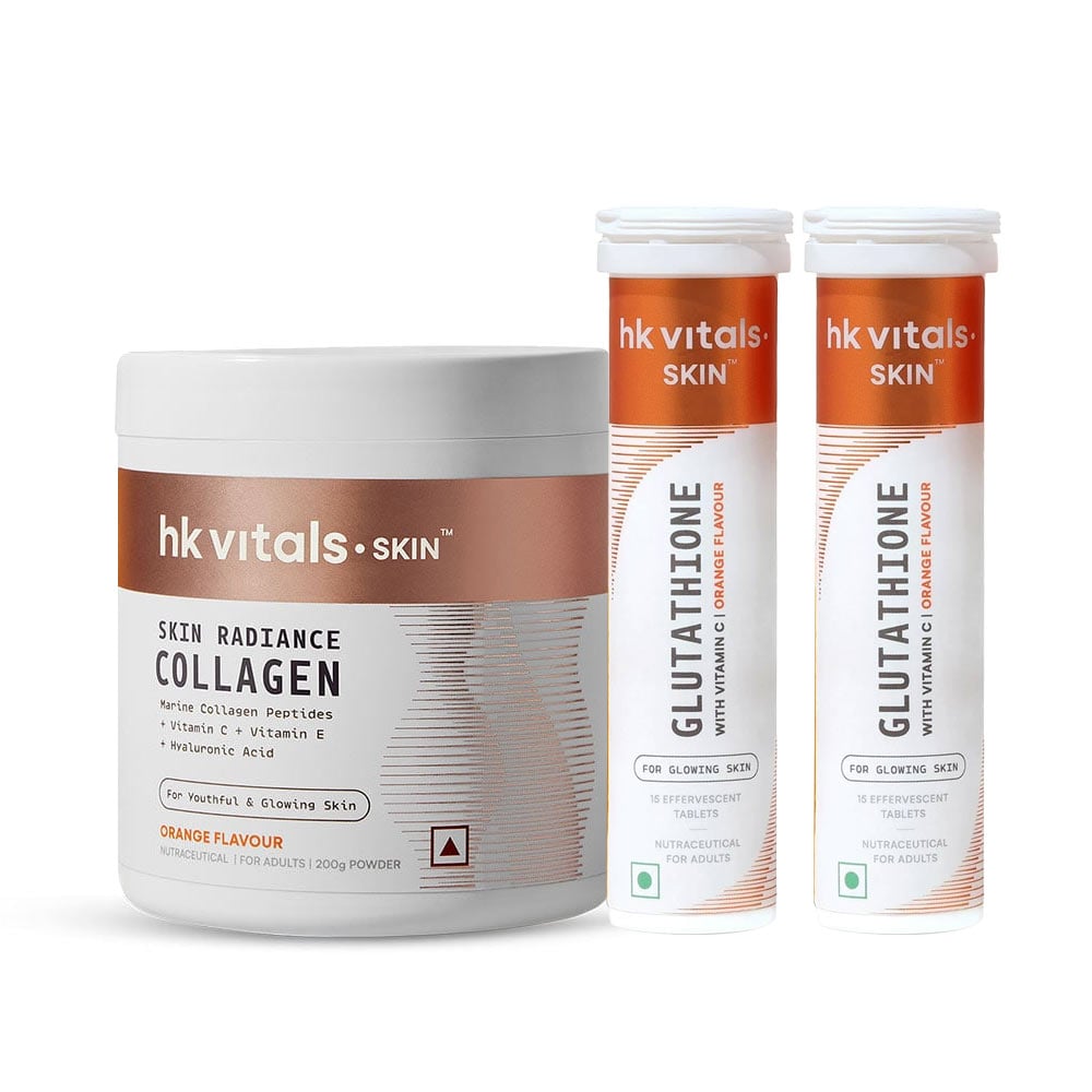 Skin Radiance Collagen 200 g and Glutathione Effervescent with Vitamin C 30 Tabs Combo
