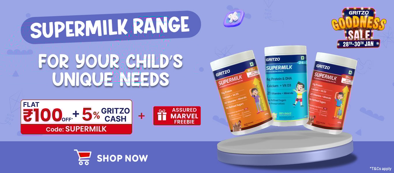 Flat Rs. 100 Off on Supermilk Range + Assured MArvel Freebie