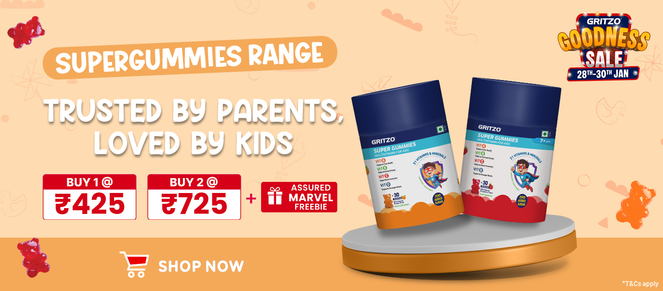Gritzo Super Gummies Multivitamin - Buy 1 @ 425 | Buy 2 @ 725 + Assured Marvel Freebie