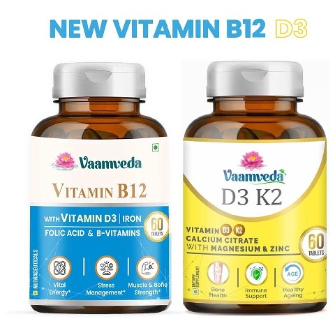 1 - Vaamveda Vitamin B12 & Vitamin D3 K2 Combo,  60 tablet(s)  Unflavoured 