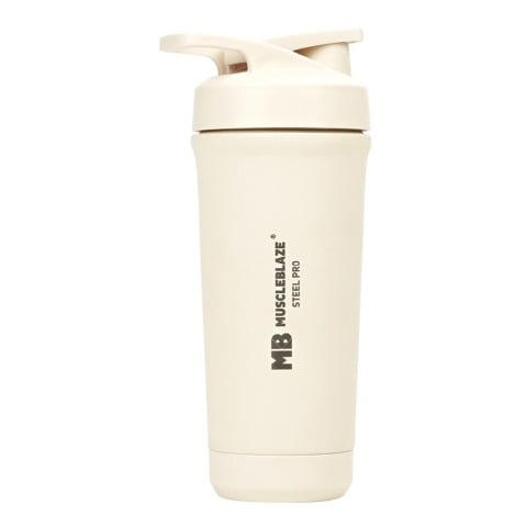 1 - MuscleBlaze Stainless Steel Gym Shaker Pro, Beige 700 ml