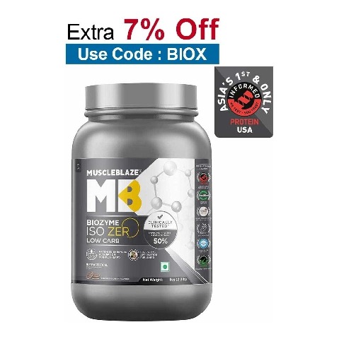 MuscleBlaze Biozyme Iso-Zero,  2.2 lb  Low Carb Cookies & Cream 