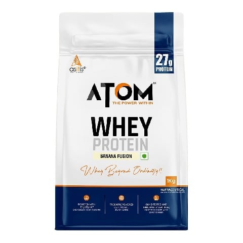 1 - AS-IT-IS Nutrition ATOM Whey Protein with Enzymes,  2.2 lb  Banana Fusion 