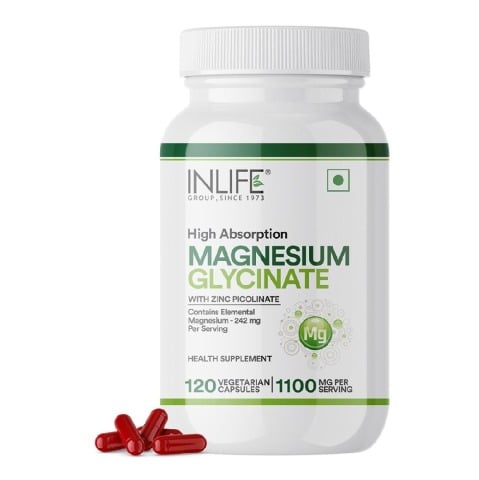 1 - INLIFE Magnesium Glycinate with Zinc Picolinate, Unflavoured 120 capsules